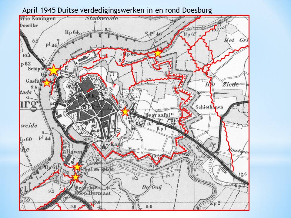 1945 Doesburg Duitse stellingen