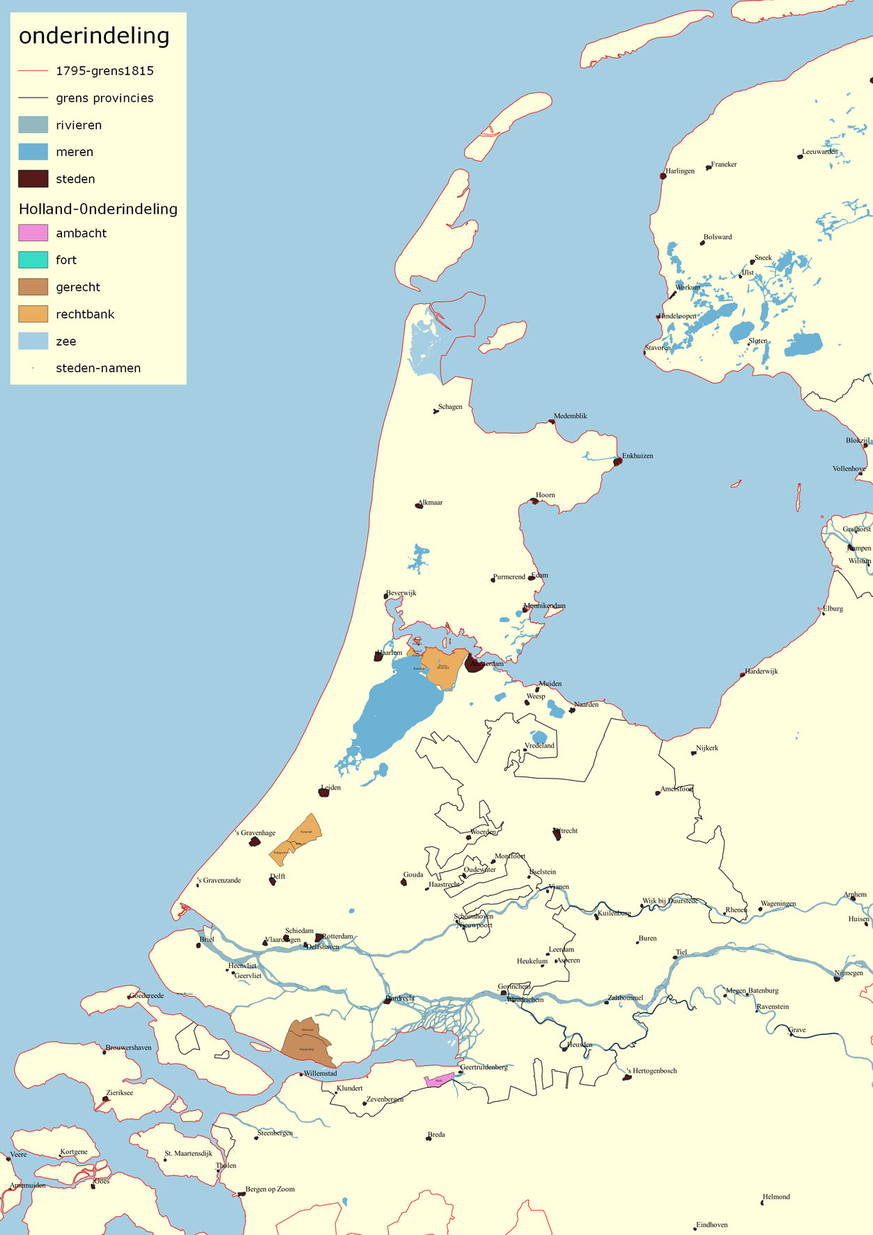 Holland onderindeling web